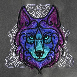 Wolf Bag, Wolf Bag, Wolf Canvas Bag, Dark Celt - Wolf Embroidered Canvas Field Bag