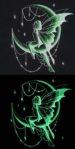 Dreamscape Glow - Moon Fairy Embroidered Canvas Messenger Bag