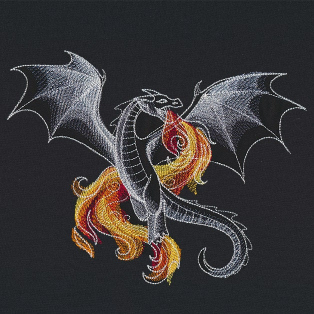 Midnight Magick - Dragon Embroidered Canvas Messenger Bag
