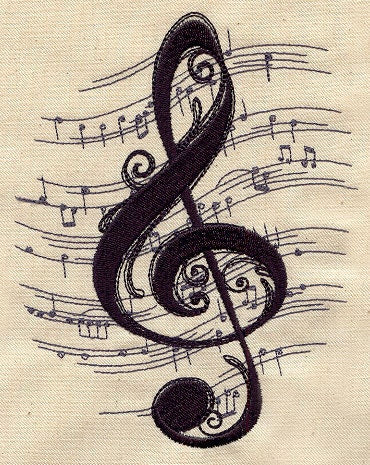 Treble Chaos Sheet Music Embroidered Canvas Messenger Bag