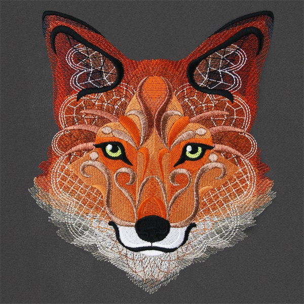 Autumn Baroque Fox Embroidered Canvas Messenger Bag