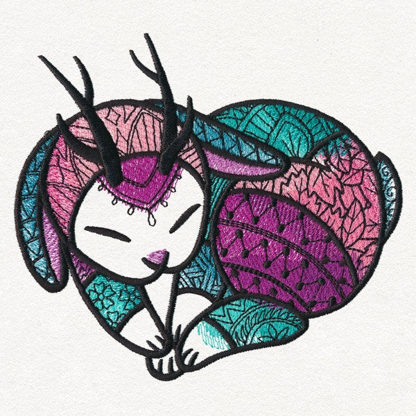 Jackalope Heart Embroidered Canvas Field Bag