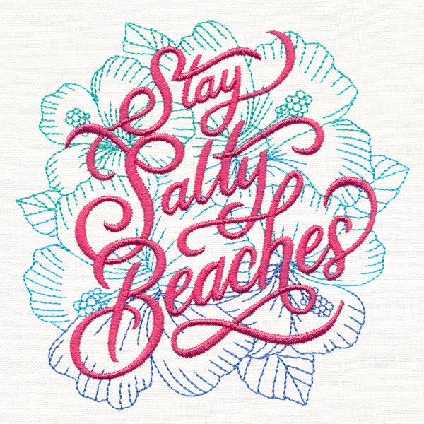 Stay Salty, Beaches Embroidered Canvas Messenger Bag