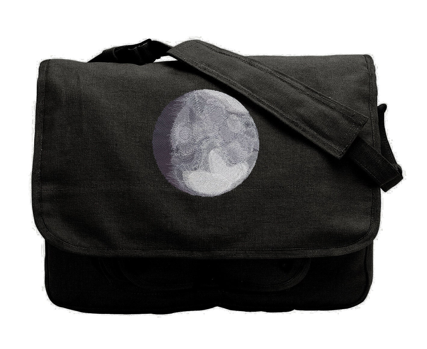 Lunar Light Embroidered Canvas Messenger Bag