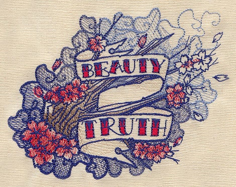 The Seven Seas - Beauty and Truth Tattoo Embroidered Canvas Messenger Bag