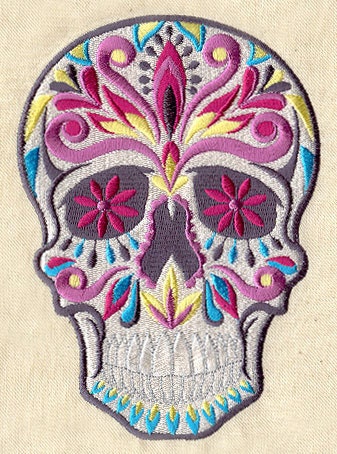 Dia de los Muertos Skull Embroidered Canvas Field Bag