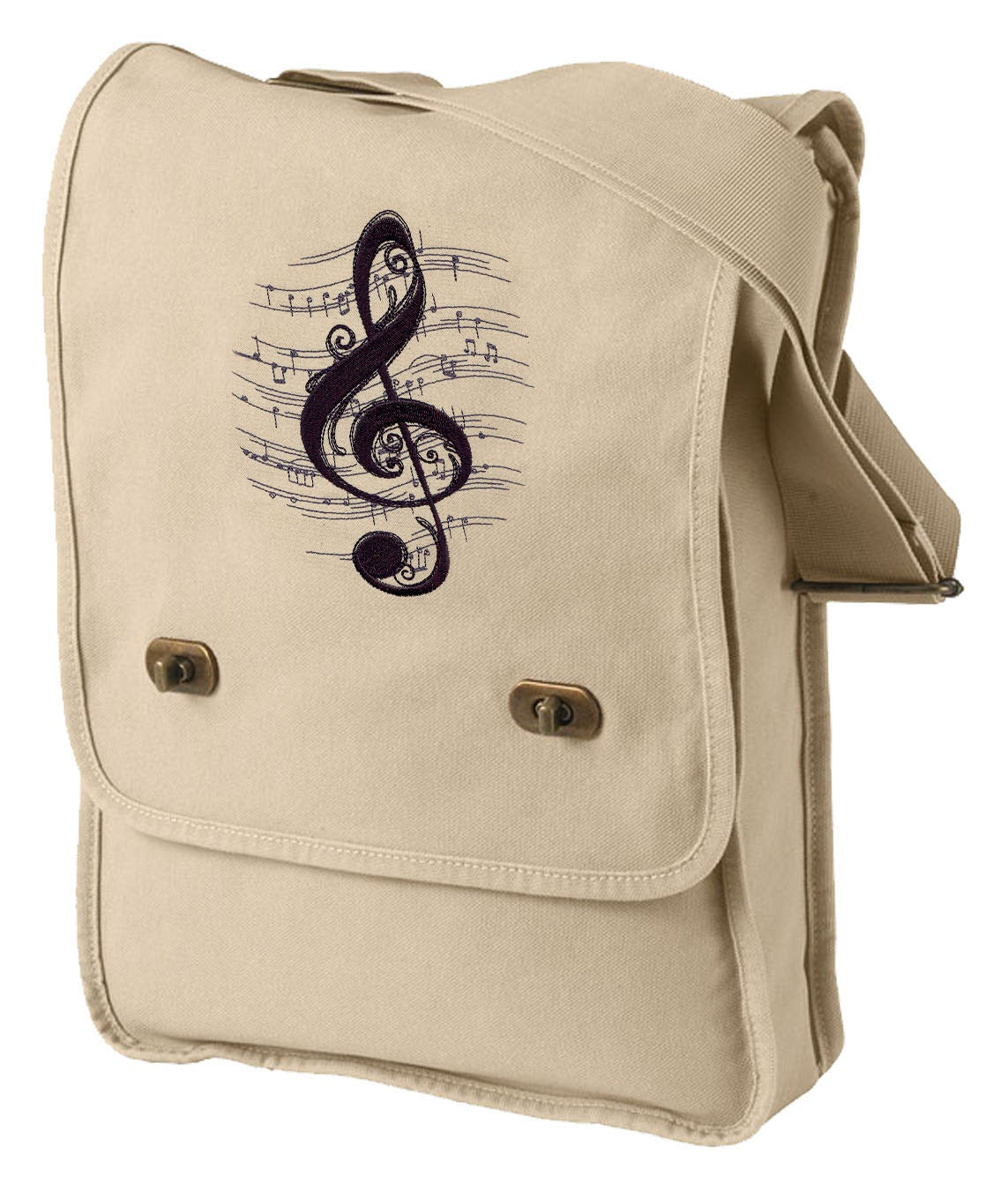 Treble Chaos Embroidered Canvas Field Bag