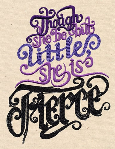 Though She Be But Little Embroidered Canvas Messenger Bag