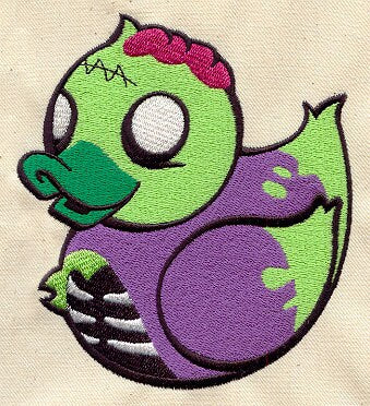 Zombie Duckie Embroidered Canvas Field Bag