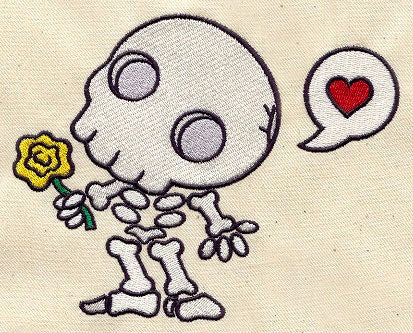 Chibi Muertos Embroidered Canvas Messenger Bag