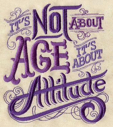 It's About Attitude Embroidered Canvas Messenger Bag