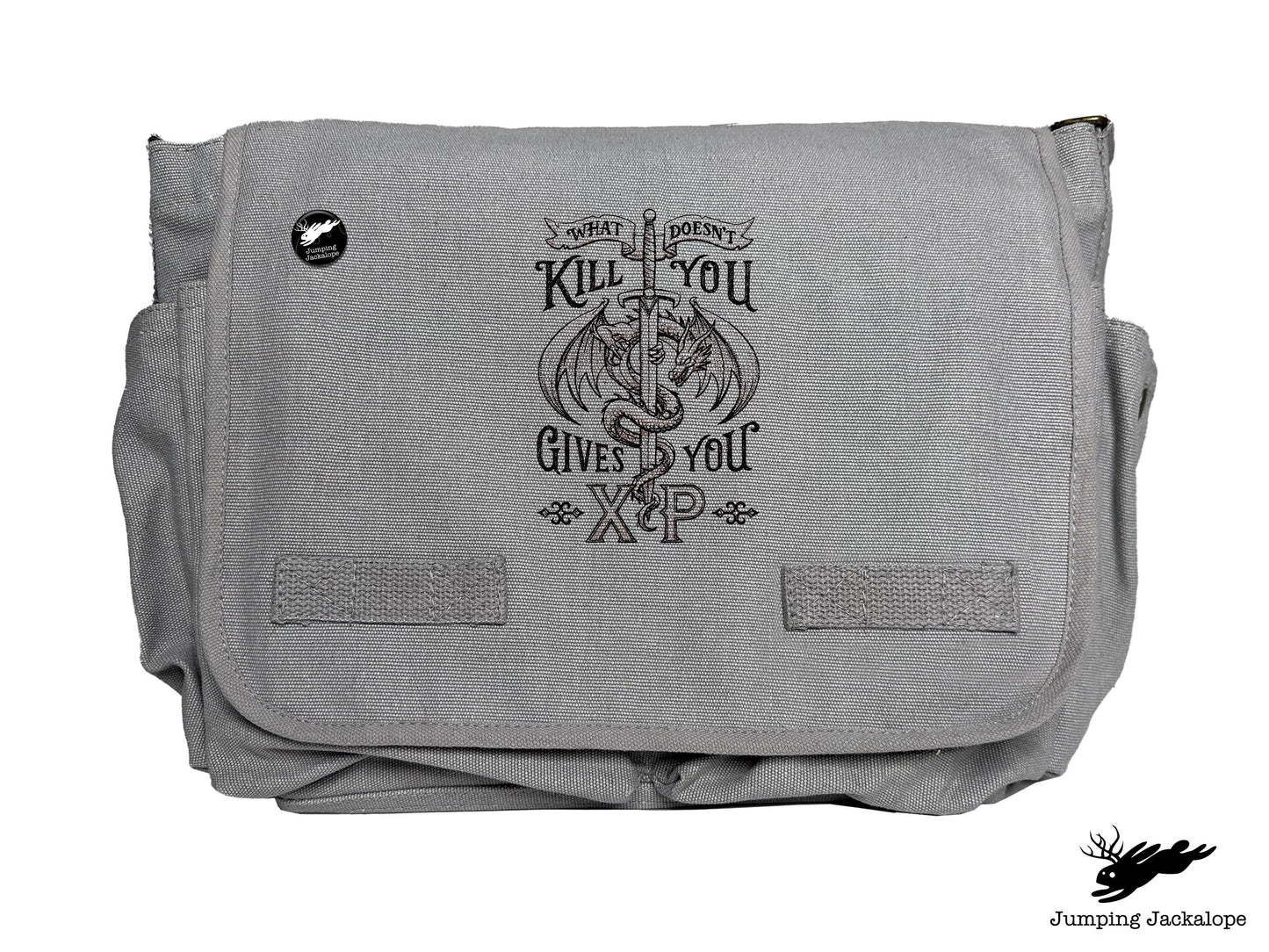 What Doesn't Kill You Gives You XP Embroidered Classic Canvas Messenger Bag
