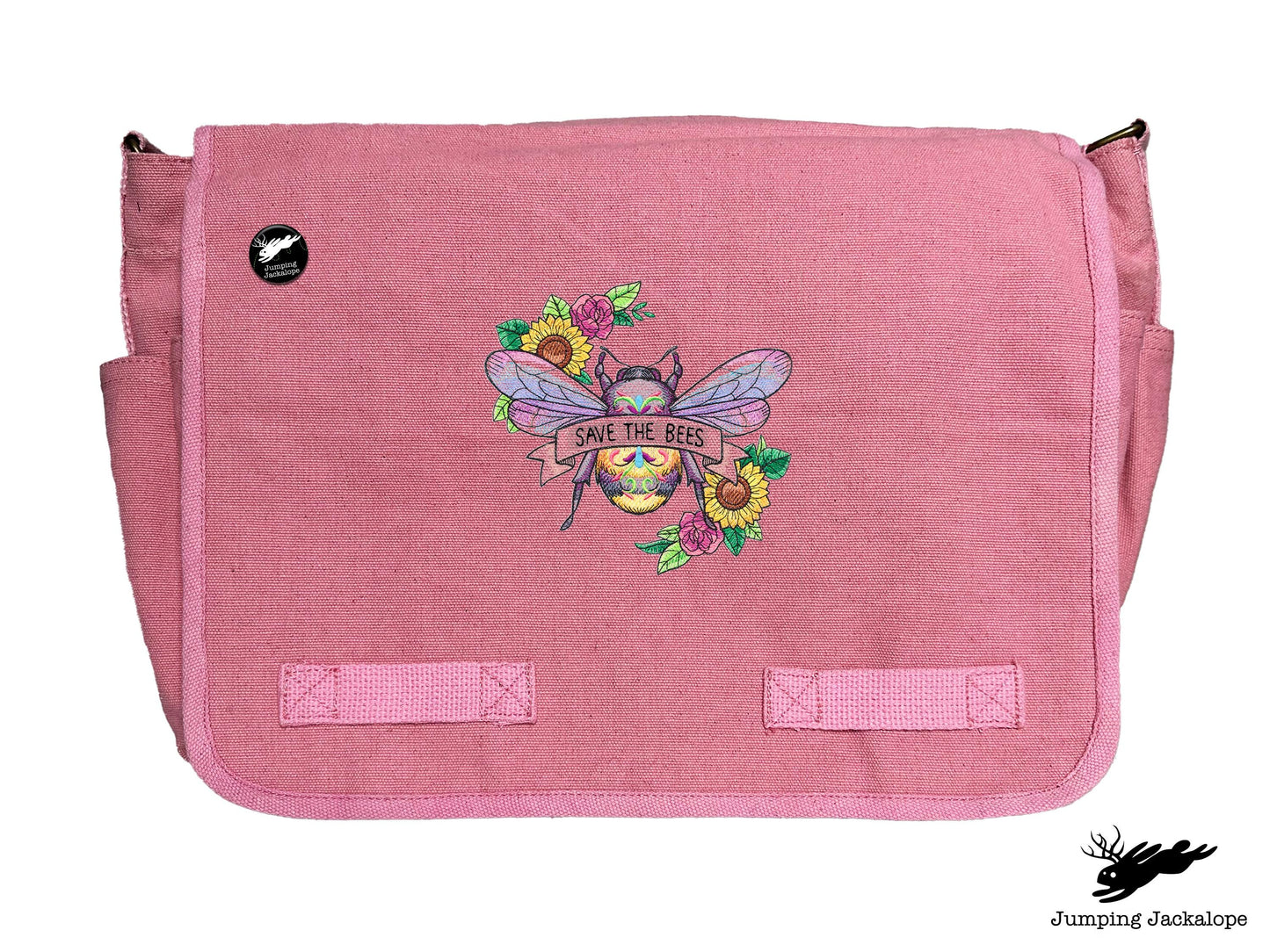 Save the Bees Embroidered Messenger Bag
