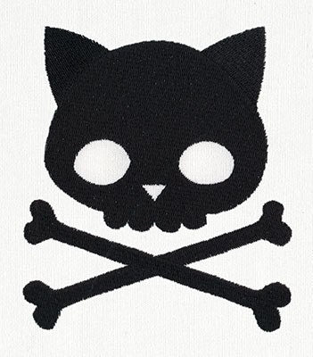 Punk Kitty Embroidered Canvas Field Bag