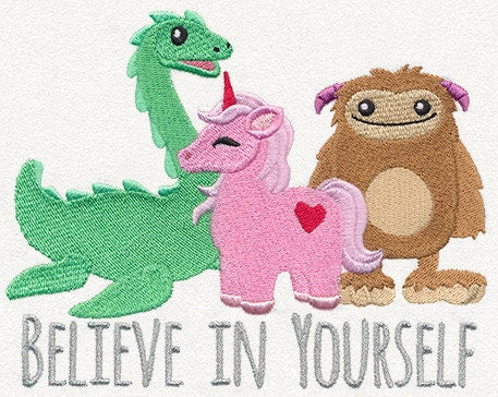 Believe in Yourself Embroidered Canvas Messenger Bag
