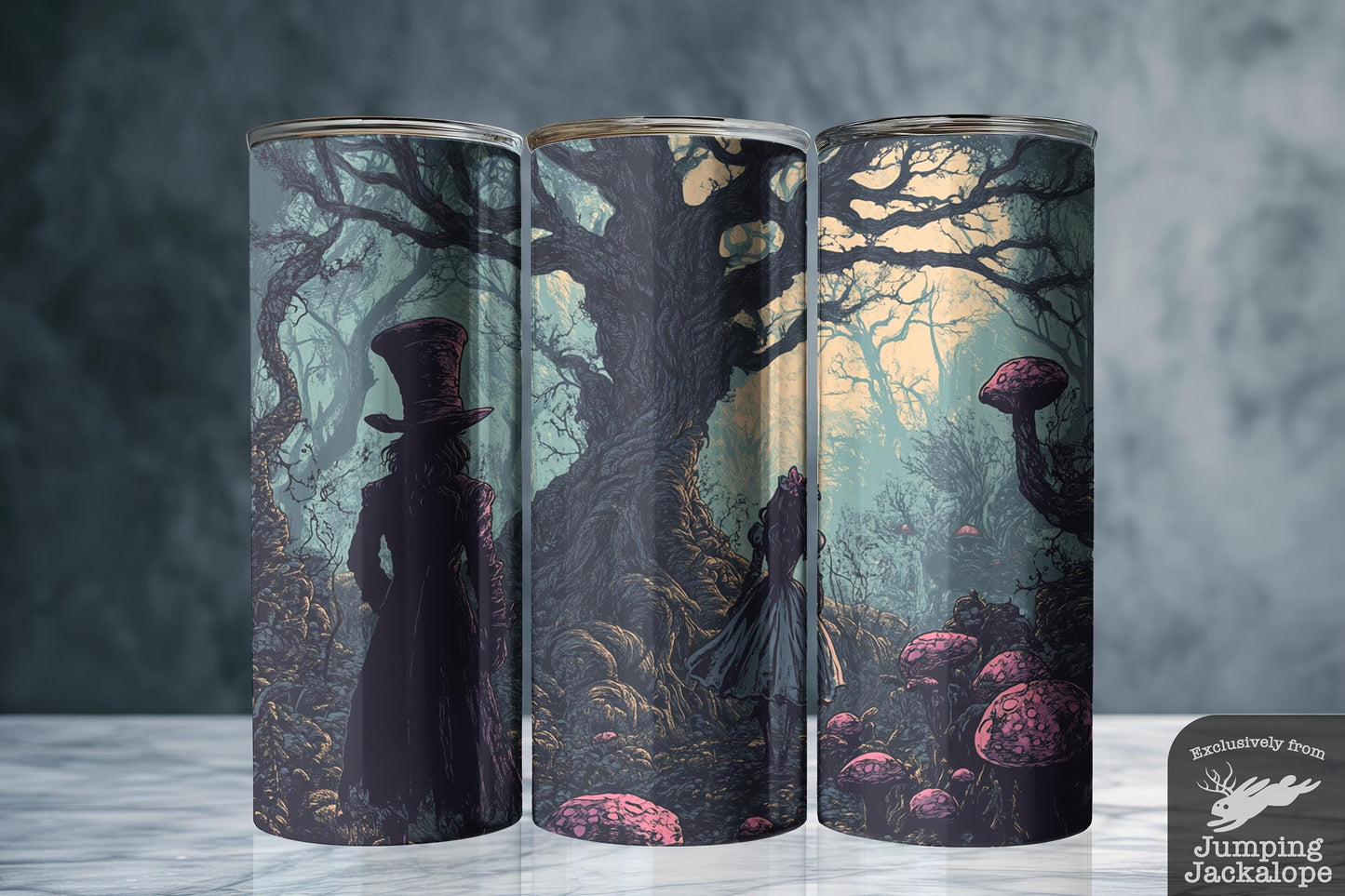 Through the Gloom Tumbler – 20oz Sublimated Gothic Forest Scene | Alice & Mad Hatter Drinkware