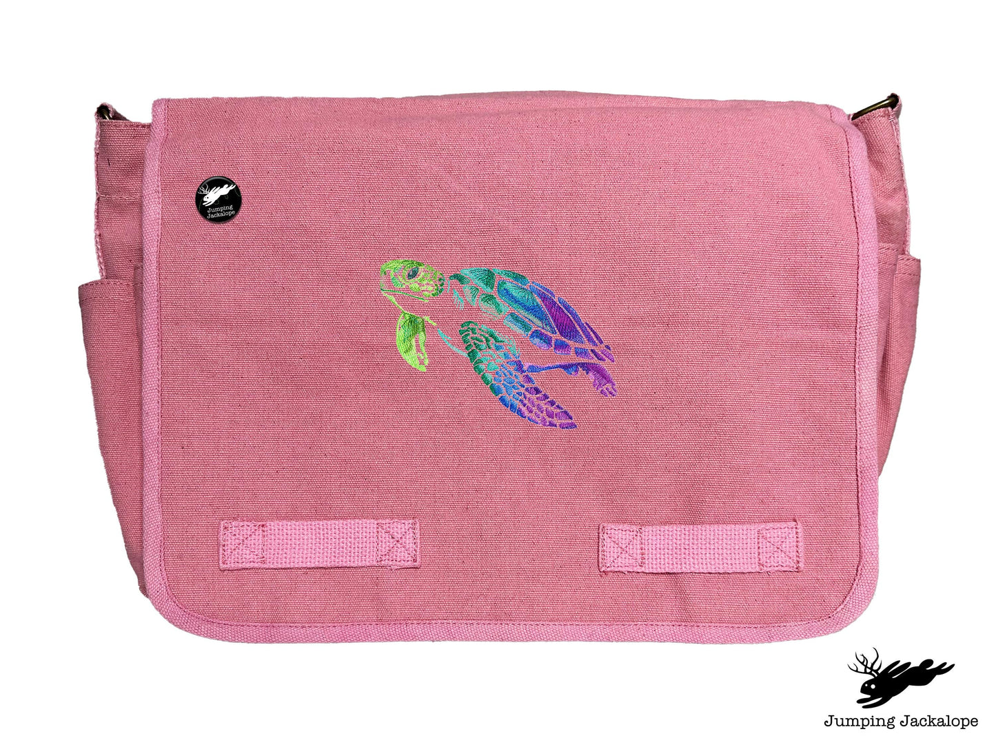 Spectrums of the Ocean Sea Turtle Embroidered Messenger Bag