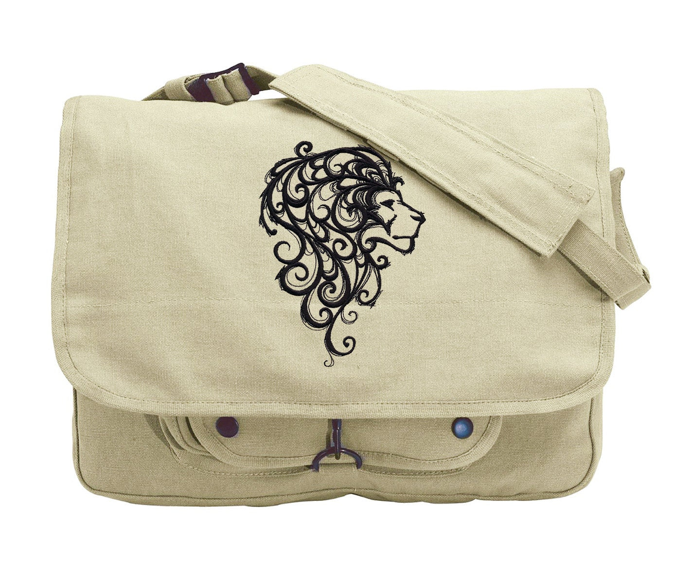 Mane Attraction Embroidered Canvas Messenger Bag