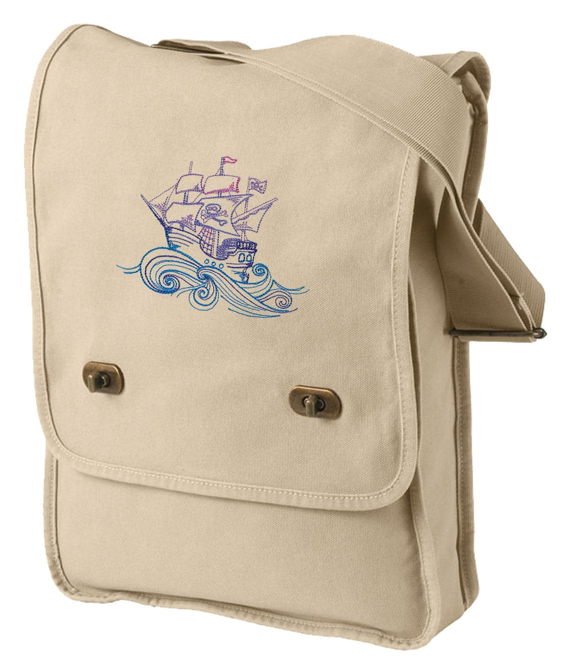 Ahoy Matey Canvas Embroidered Field Bag
