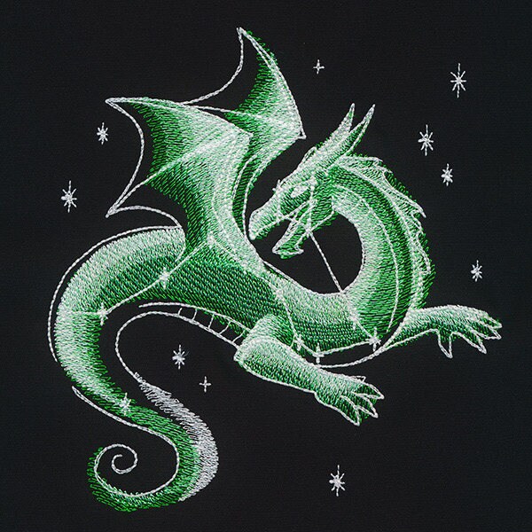 Dreamscape Glow - Celestial Dragon Embroidered Canvas Field Bag