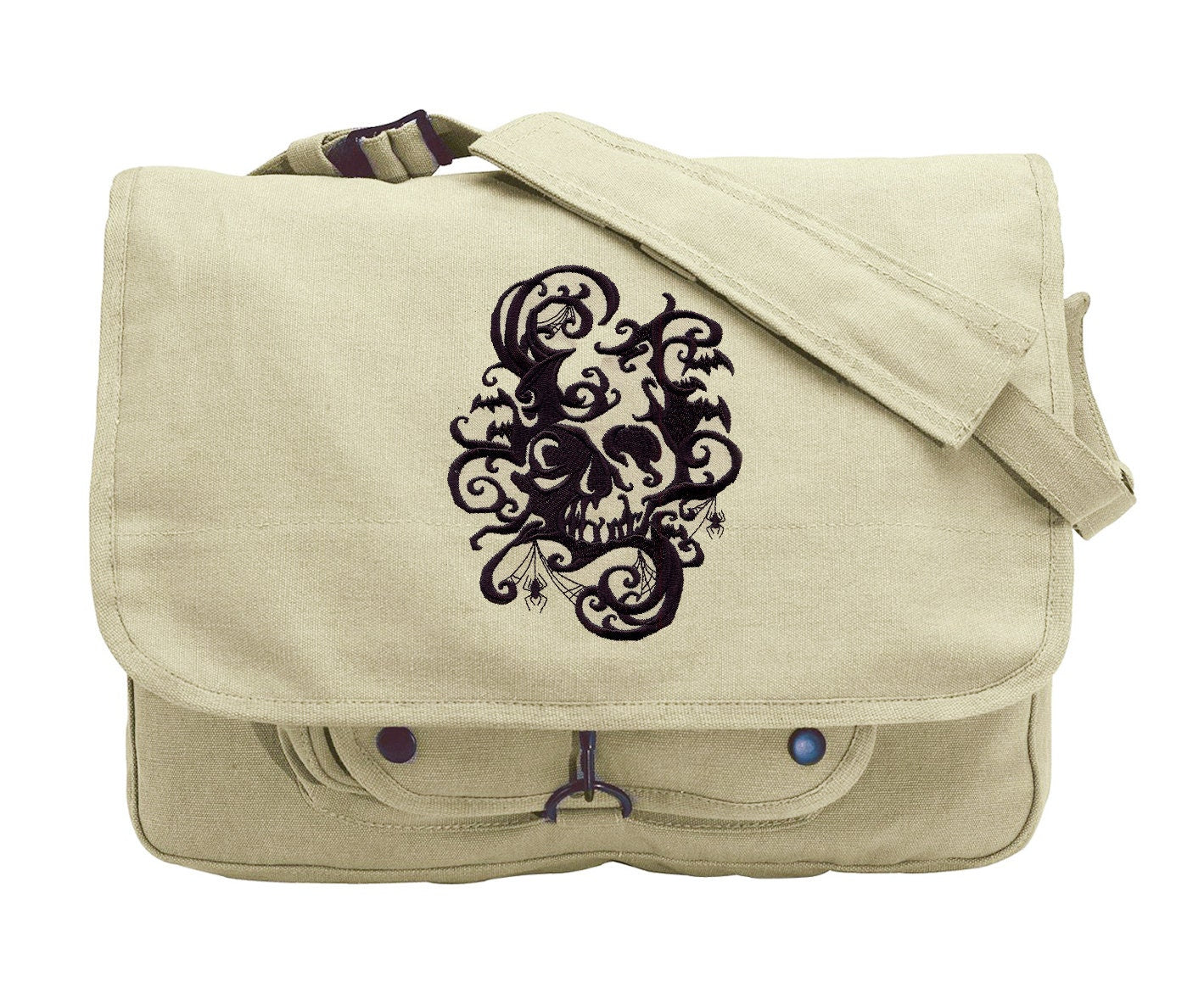 Spooky Shadows Embroidered Canvas Messenger Bag
