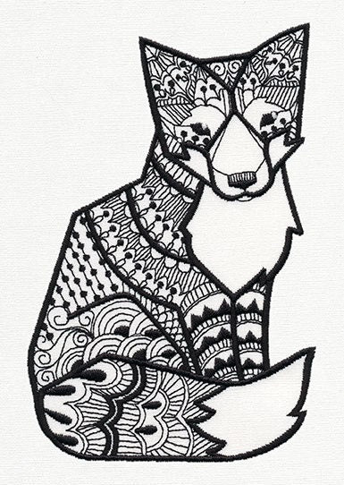 Fox Bag, Fox Canvas Bag, Doodle Fox Embroidered Canvas Field Bag