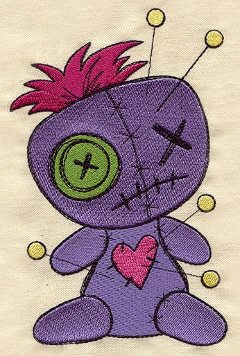 Voodoo Doll Embroidered Canvas Messenger Bag