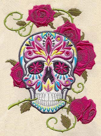 Dia de los Muertos Embroidered Canvas Field Bag