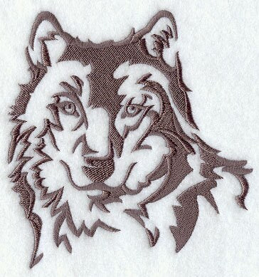 Wolf Canvas Bag, Northwoods Silhouette Wolf Embroidered Canvas Field Bag
