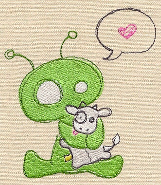 Abducted Alien Embroidered Canvas Tech, Tablet, iPad, Kindle, Fire, Camera Bag