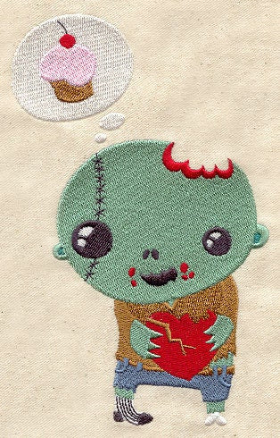 Sweet Zombie Embroidered Canvas Messenger Bag