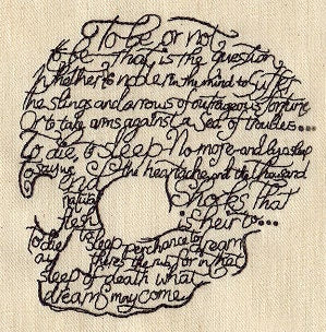 To Be or Not to Be Shakespeare Hamlet Embroidered Canvas Messenger Bag
