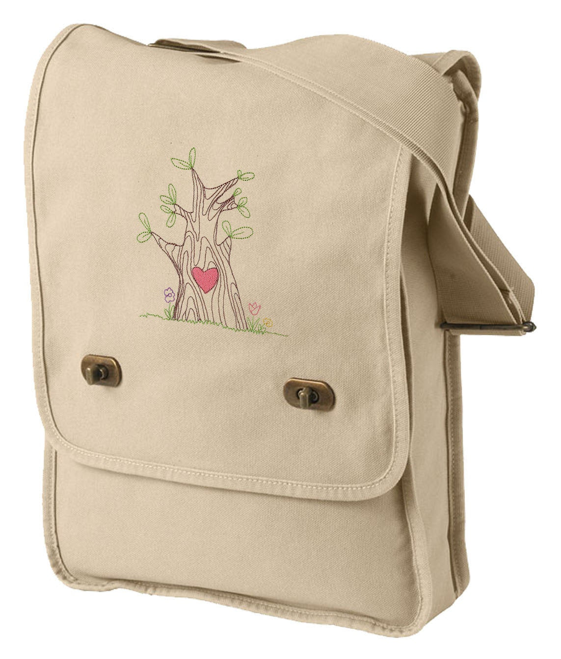 Heartwood Embroidered Canvas Field Bag