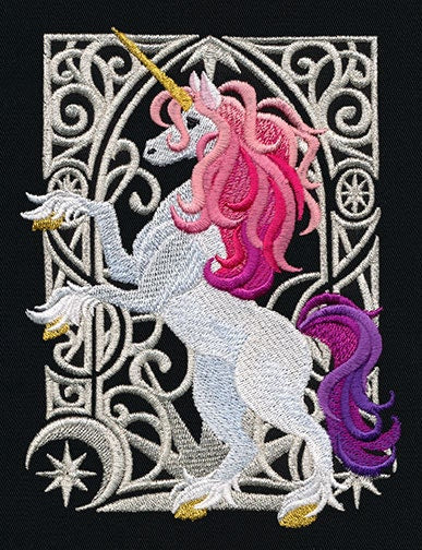 Unicorn Nouveau Embroidered Canvas Field Bag