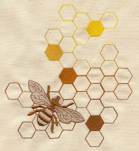 Sweet as Honey, Honey Bee Embroidered Canvas Tech Bag