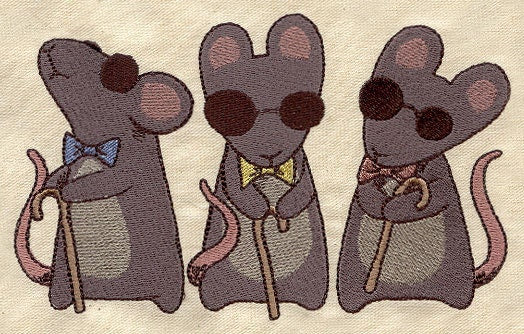 Nursery Rhymes - Three Blind Mice Embroidered Canvas Messenger Bag