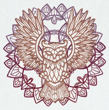 Anima Owl Embroidered Canvas Field Bag