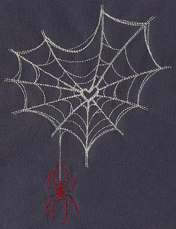 Web of Love Spider Embroidered Canvas Messenger Bag
