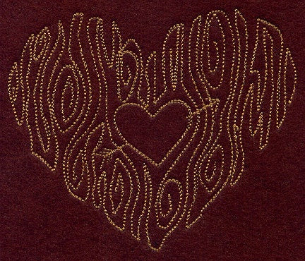 Woodgrain Heart Embroidered Canvas Field Bag