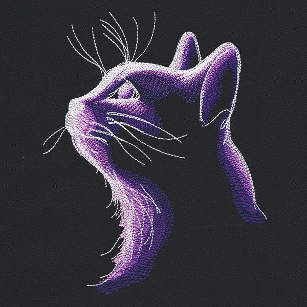 Dark Cat Embroidered Canvas Field Bag