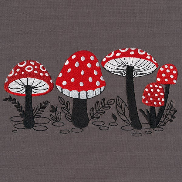Morel of the Story - Mushroom Embroidered Canvas Messenger Bag