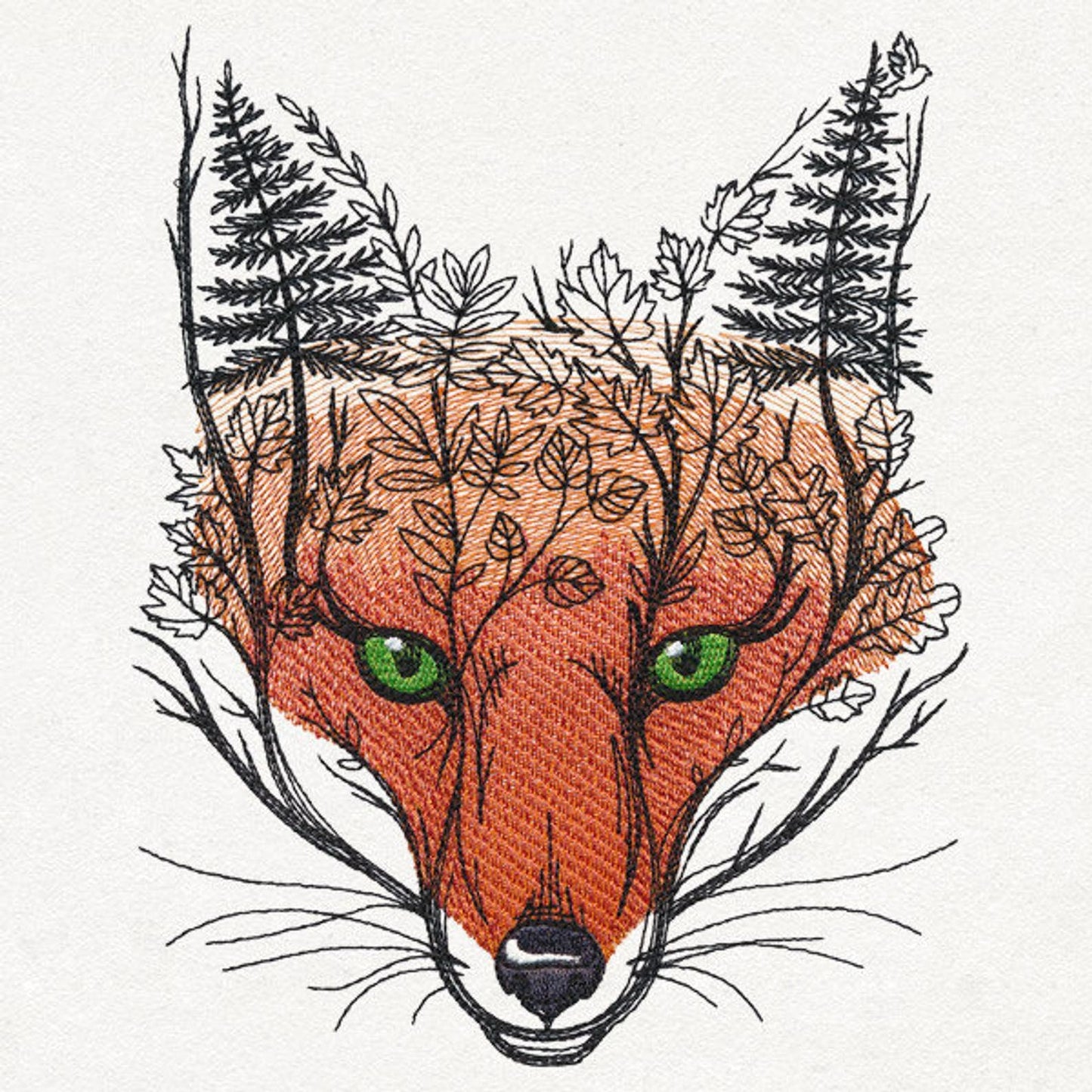 Autumn Fox, Fox Embroidered Canvas Tech, Tablet, iPad, Kindle, Fire, Camera Bag