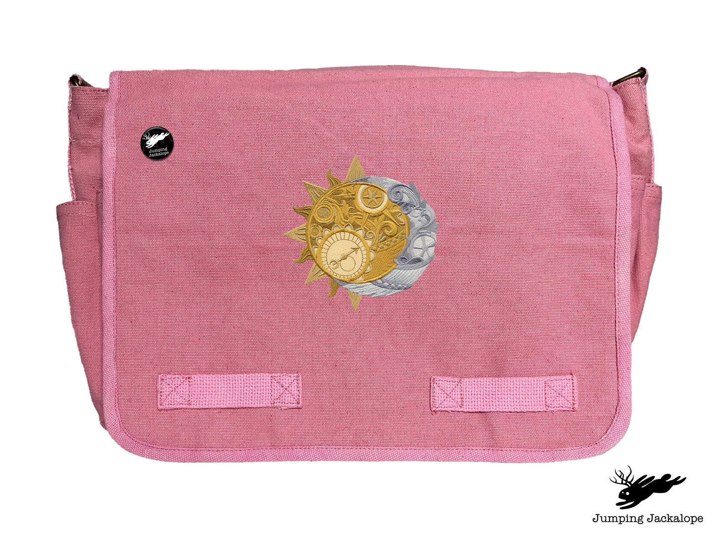Clockwork Heavens Design Embroidered Classic Canvas Messenger Bag