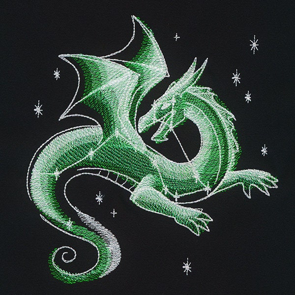 Dreamscape Glow - Celestial Dragon Embroidered Canvas Messenger Bag