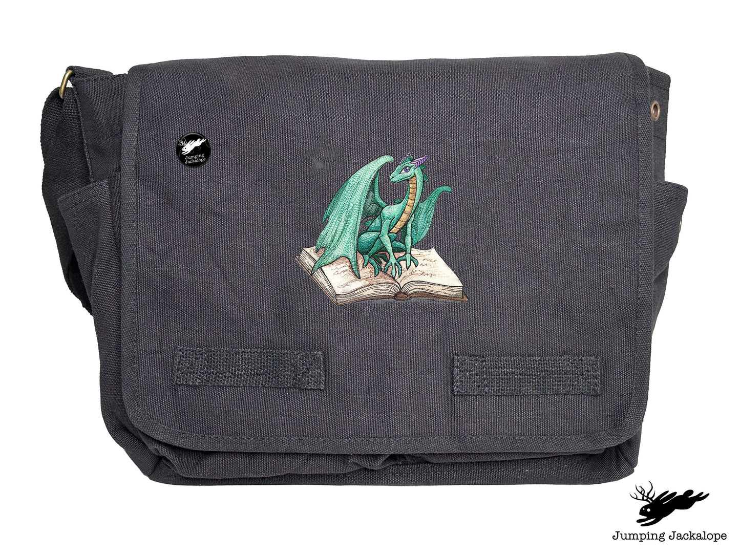 Novel Fantasy Dragon Embroidered Classic Canvas Messenger Bag