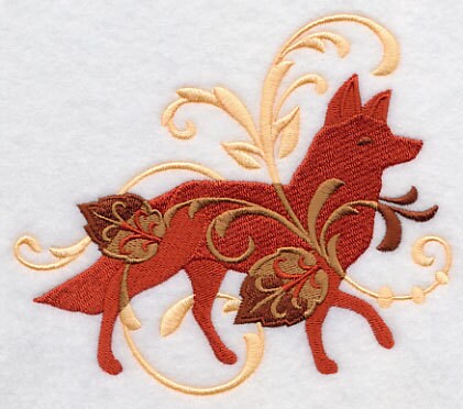 Filigree Fox Embroidered Canvas Field Bag