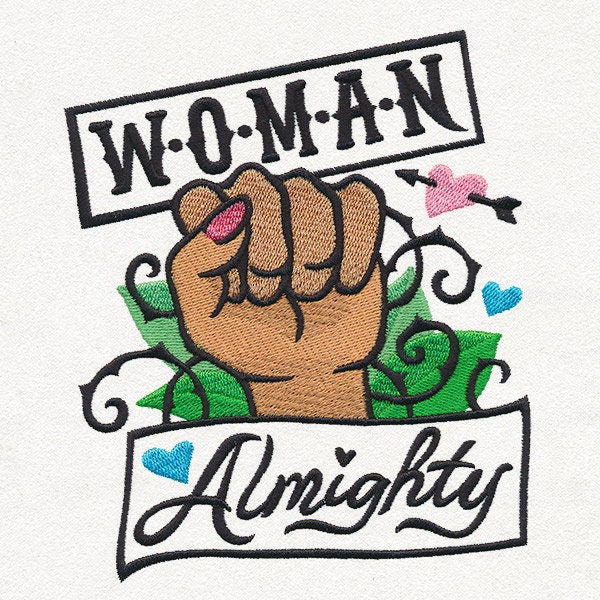Femme Fatale - Woman Almighty Embroidered Canvas Tech, Tablet, iPad, Kindle, Fire, Camera Bag