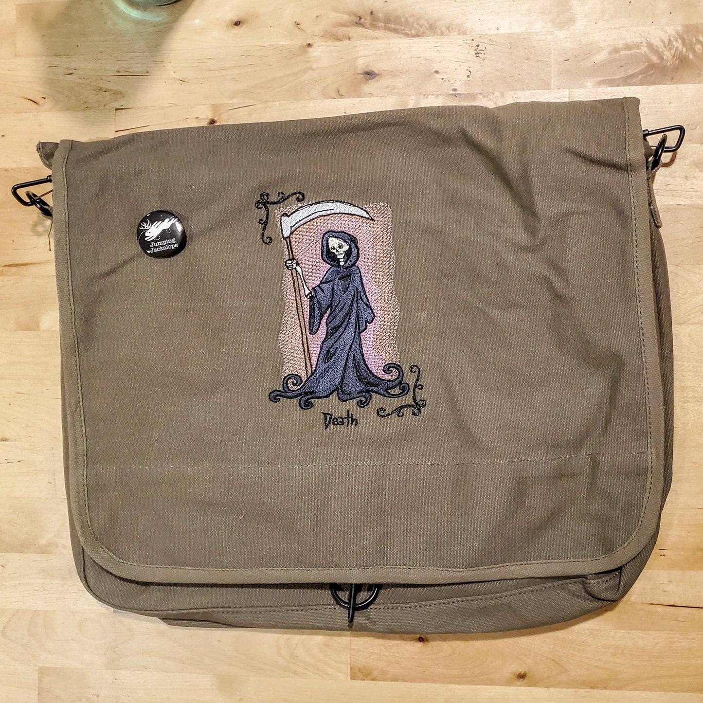 Tarot - Death Embroidered Canvas Messenger Bag