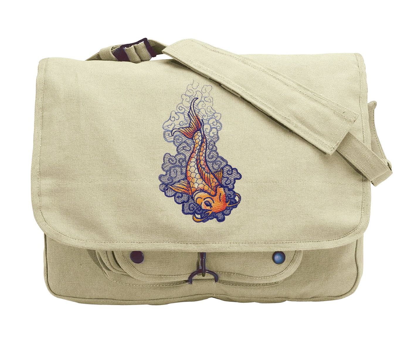 The Seven Seas - Koi Tattoo Embroidered Canvas Messenger Bag