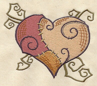 Stitched Together Heart Canvas Embroidered Field Bag